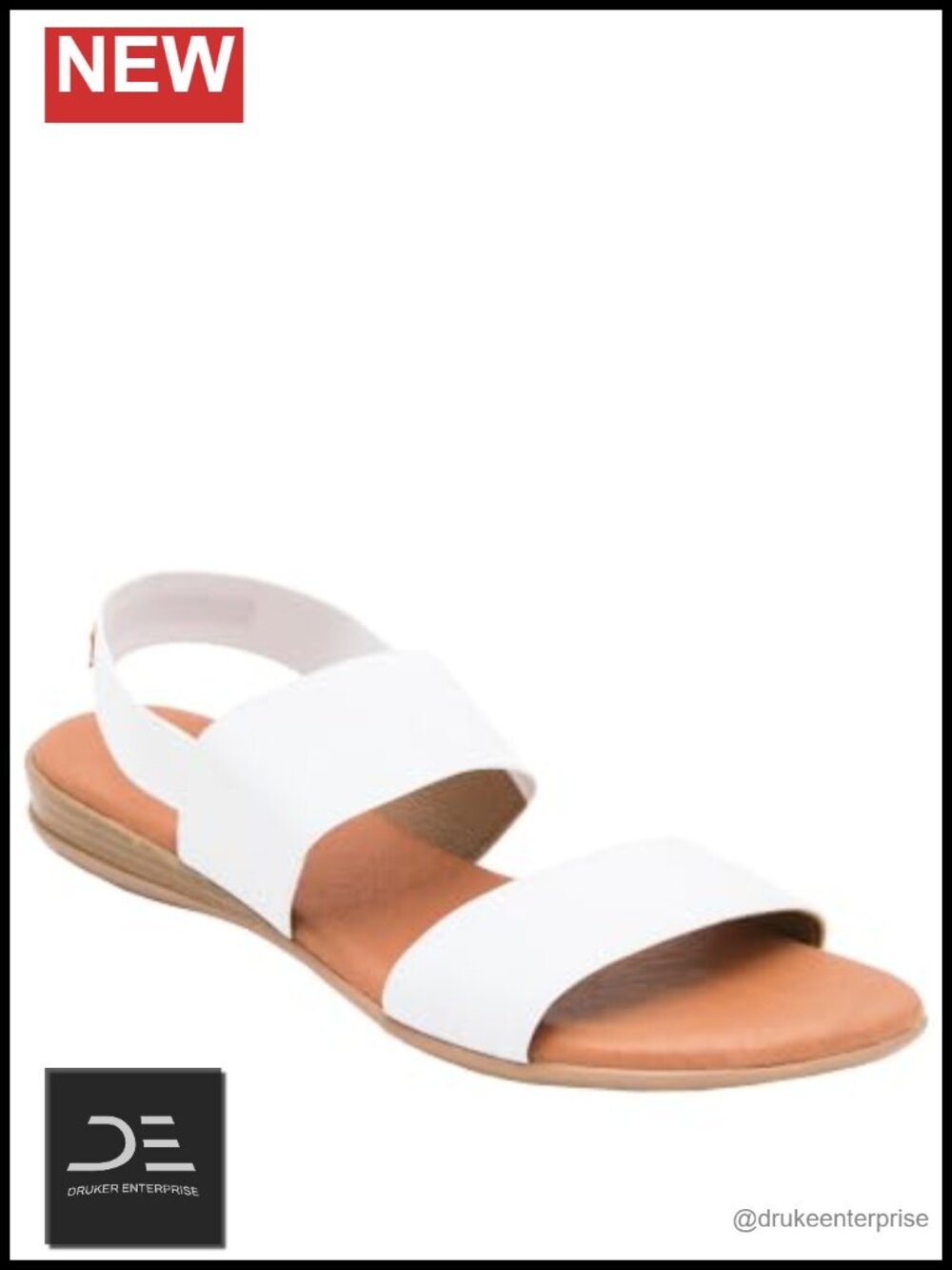 Handcrafted Spain Flat Sandals Cushioned Leather Footbed Elastic Straps
